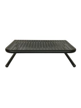 Metal Computer Monitor Stand Riser Black Perforated Platform For Ventilation